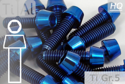 Titanium Bolts | Blue | M3 | DIN 912 | Gr.5 | Tapered Head