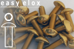 Aluminium Bolts | Gold | M4 | ISO 7380 | Button Head M4x12XL