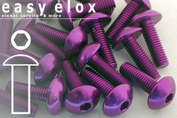 Aluminium Bolts | Purple | M4 | ISO 7380 | Button Head M4x12XL