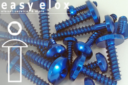 Aluminium Bolts | Blue | ST4.8 | ~DIN 7981 | Pan Head Tapping ST4.8x30