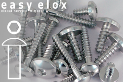 Aluminium Bolts | Silver | ST4.8 | ~DIN 7981 | Pan Head Tapping ST4.8x30