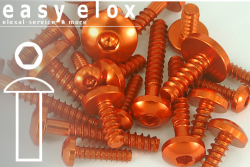 Aluminium Bolts | Orange | ST4.8 | ~DIN 7981 | Pan Head Tapping ST4.8x10