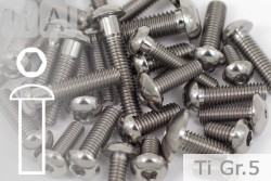 Titanium Bolts | Silver | M5 | ISO 7380 | Gr.5 | Button Head | Allen Key M5x8