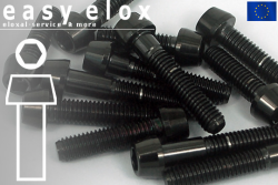 Stainless Steel Bolts | Black | M6 | DIN 912 | Tapered Head | Allen Key M6x95