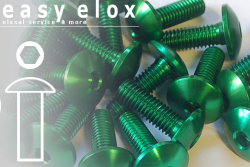 Aluminium Bolts | Green | M8 | ~ISO 7380 | Button Head | CNC M8x15