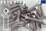 Stainless Steel Bolts | Silver | M6 | DIN 7991 | Countersunk | Allen Key M6x15