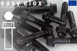 Stainless Steel Bolts | Black | M10x1.25 | ~DIN 6921 | Hex Flange