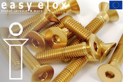 Stainless Steel Bolts | Gold | M5 | DIN 7991 | Countersunk | Allen Key
