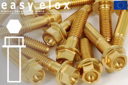 Stainless Steel Bolts | Gold | M8 | ~DIN 6921 | Hex Flange