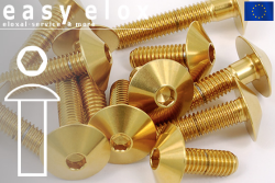 Stainless Steel Bolts | Gold | M10x1.25 | ~ISO 7380 | Button Head | Allen Key