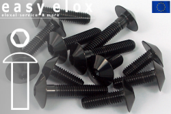 Stainless Steel Bolts | Black | M10x1.25 | ~ISO 7380 | Button Head | Allen Key M10x1.25x35