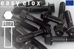 Stainless Steel Bolts | Black | M10x1.25 | ~DIN 6921 | Hex Flange M10x1.25x35