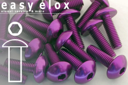 Aluminium Bolts | Purple | M3 | ISO 7380 | Button Head