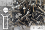 Titanium Bolts | Silver | M2 | DIN 963 | Gr.5 | Countersunk | Slotted M2x8
