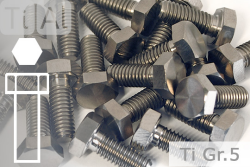 Titanium Bolts | Silver | M6 | DIN 933 | Gr.5 | Hexagon M6x25