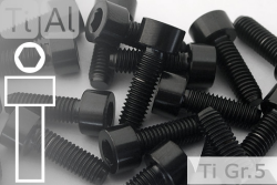 Titanium Bolts | Black | M5 | DIN 912 | Gr.5 | Cap Head | Allen Key M5x100