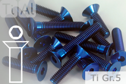 Titanium Bolts | Blue | M6 | DIN 7991 | Gr.5 | Countersunk M6x30