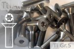 Titanium Bolts | Silver | M3 | ISO 14581 | Gr.5 | Countersunk | Hexalobular M3x30