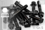 Titanium Bolts | Black | M10x1.25 | ~DIN 6921 | Gr.5 | Hex Flange M10x1.25x45