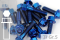 Titanium Bolts | Blue | M10x1.25 | ~DIN 6921 | Gr.5 | Hex Flange M10x1.25x30