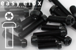 Aluminium Bolts | Black | M6 | DIN 912 | Taper Head | Hexalobular M6x10
