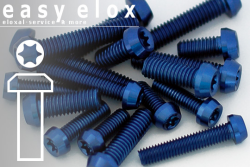 Aluminium Bolts | Blue | M5 | DIN 912 | Taper Head | Hexalobular M5x20