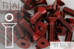 Titanium Bolts | Red | M3 | DIN 7991 | Gr.5 | Countersunk...