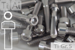 M4 Titanschrauben Silber DIN 912 / ISO 4762 Grade 5 Zylinderkopf Fase Innensechskant