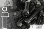 M4 Titanium Bolts Black DIN 912 / ISO 4762 Grade 5 Cap Head Chamfered Allen Key