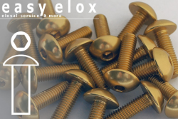 Aluminium Bolts | Gold | M5 | ~ISO 7380 | Button Head M5x16XL
