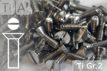 Titanium Bolts | Silver | M1.6 | DIN 963 | Gr.2 | Countersunk | Slotted