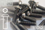 Titanium Bolts | Silver | M2 | ~ISO 7380 | Gr.2 | Button Head | Hexalobular M2x2