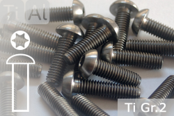Titanium Bolts | Silver | M2 | ~ISO 7380 | Gr.2 | Button Head | Hexalobular M2x4