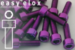 Aluminium Bolts | Purple | M10 | DIN 912 | Cap Head M10x20 (CNC)