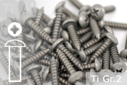 Titanium Screws | Silver | ST3.5 | DIN 7981 | Gr.2 | Pan Head | Cross-Recessed