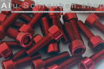 Aluminium Bolts | Red | M5 | DIN 912 | Cap Head M5x8 (CNC)