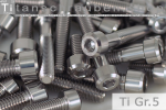 Titanium Bolts | Silver | M4 | DIN 912 | Gr.5 | Cap Head chamfered | Allen Key M4x65