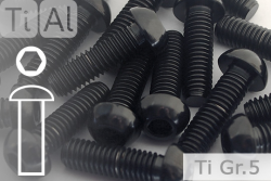 Titanium Bolts | Black | M5 | ISO 14583 | Gr.5 | Pan Head | Hexalobular