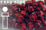 Aluminium Bolts | Red | M6 | ~DIN 964 | Hex Flange M6x30