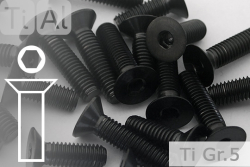 Titanium Bolts | Black | M6 | DIN 7991 | Gr.5 | Countersunk | Allen Key