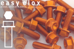 Aluminium Bolts | Orange | M5 | ~DIN 964 | Hex Flange | CNC