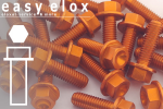 Aluminium Bolts | Orange | M6 | ~DIN 964 | Hex Flange | CNC M6x30