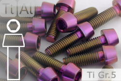 Titanium Bolts | Purple | M6 | DIN 912 | Gr.5 | Tapered Head | Allen Key