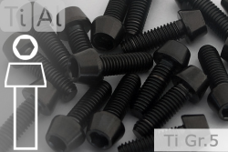 Titanium Bolts | Black | M4 | DIN 912 | Gr.5 | Tapered Head | Allen Key M4x25