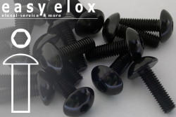 Aluminium Bolts | Black | M2 | ISO 7380 | Button Head M2x10