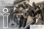 Titanium Bolts | Silver | M5 | DIN 7991 | Gr.5 | Countersunk | Allen Key M5x8