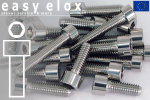 Stainless Steel Bolts | Silver | M10x1.25 | DIN 912 | Cap Head | Allen Key