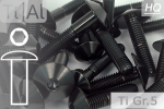 Titanium Bolts | Black | M8 | ~ISO 7380 | Gr.5 | Button Head M8x40