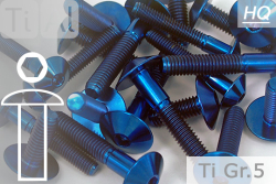 Titanium Bolts | Blue | M4 | ~ISO 7380 | Gr.5 | Button Head