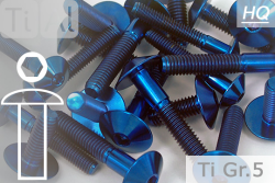 Titanium Bolts | Blue | M4 | ~ISO 7380 | Gr.5 | Button Head M4x10